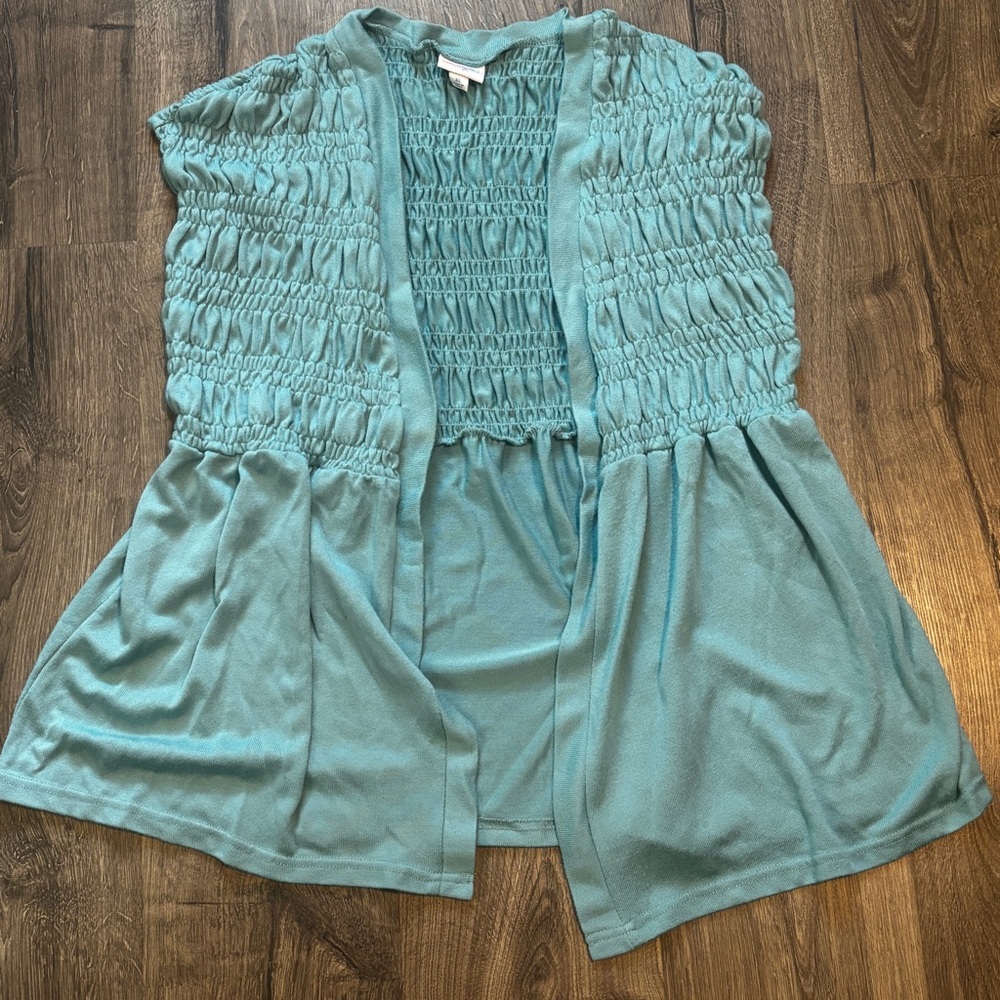 LuLaRoe Teal Ruched Cardigan